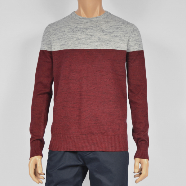 Men Cotton Mock Neck Long Sleeve Pullover