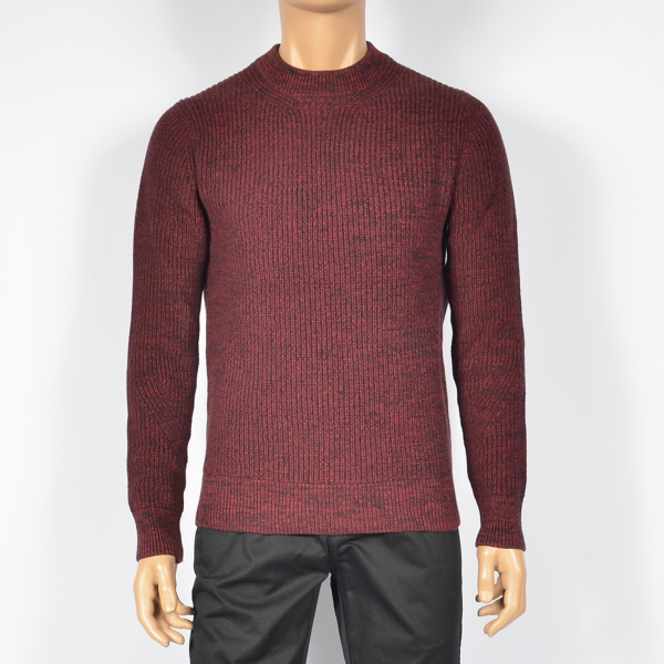 Men Cotton Mock Neck Long Sleeve Pullover