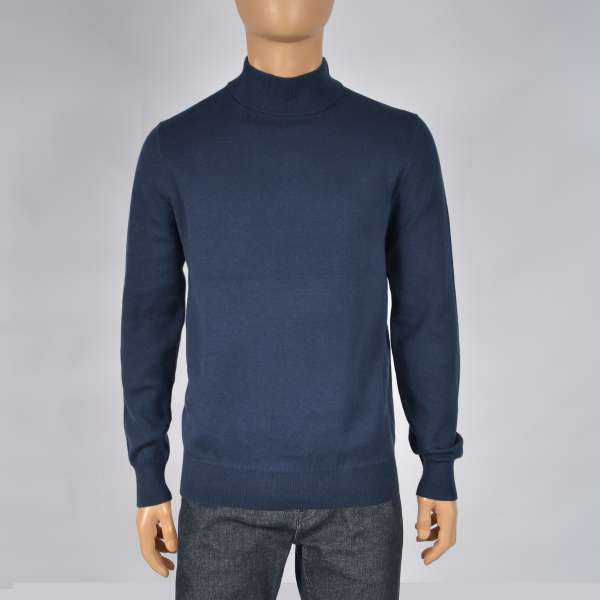 Men Cotton Mock neck Long Sleeve Pullover