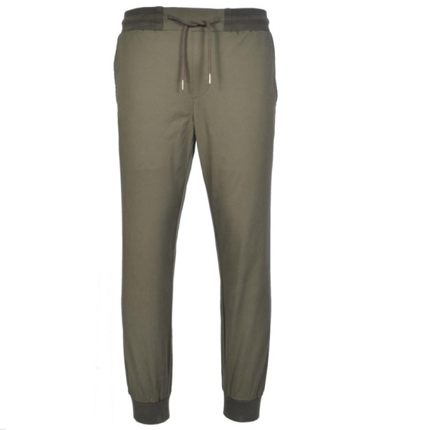 Men Cotton Twill Taper Drawstring Pants