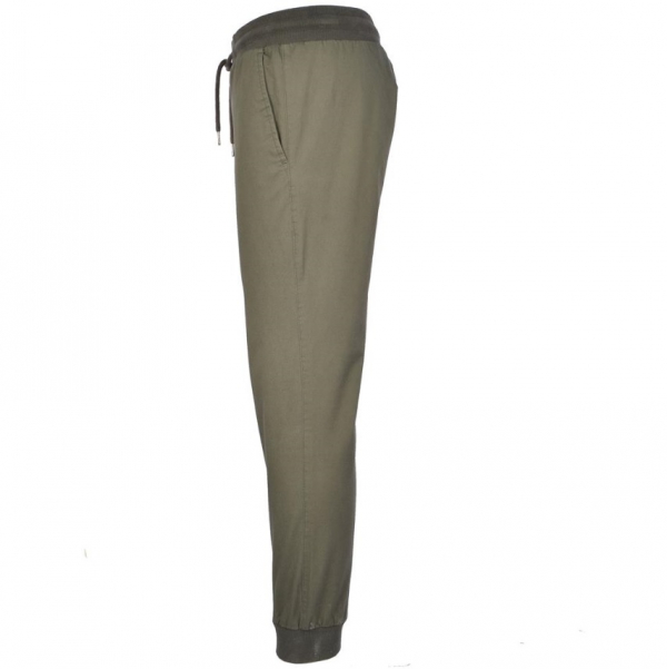 Men Cotton Twill Taper Drawstring Pants