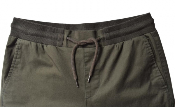 Men Cotton Twill Taper Drawstring Pants