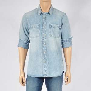 Men Cotton Denim Long Sleeve Shirt