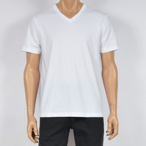 Men Cotton V-neck Short Sleeve Tee