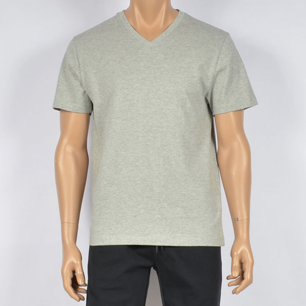 Men Cotton V-neck Short Sleeve Tee