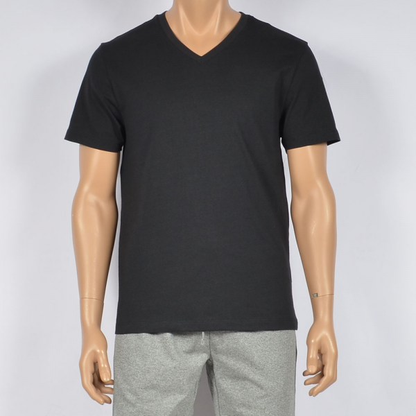 Men Cotton V-neck Short Sleeve Tee