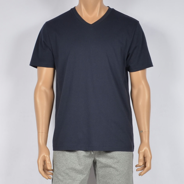 Men Cotton V-neck Short Sleeve Tee