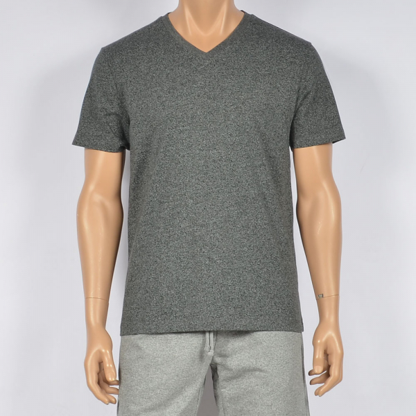 Men Cotton V-neck Short Sleeve Tee