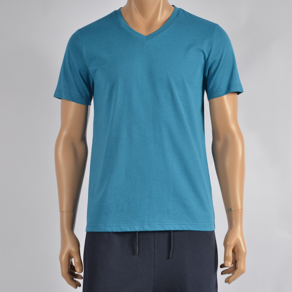 Men Cotton V-neck Short Sleeve Tee