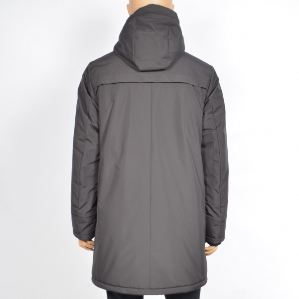 Men Polyester Zip Quilt Parka Jacket