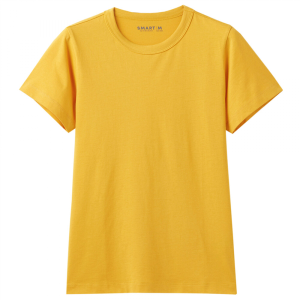 Women Cotton Crew-neck Short Sleeve Tee