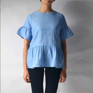 Women Cotton Round-neck Short Sleeve Shirts