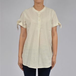 Women Round-neck Pocket Short Sleeve Shirts