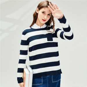 Women Crew-neck Long Sleeve Pullover