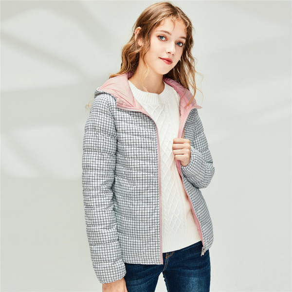 Women Light Weight Down Revisible Jacket